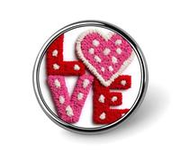 Spilla rotonda rossa e rosa con scritta AMORE per uomo donna moda distintivo collare pin vestito giacca zaino accessori