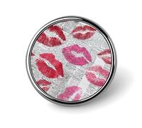 Spilla rotonda rossa e rosa su giornale per uomo donna moda distintivo collare pin abito giacca zaino accessori