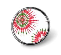 Spilla rotonda rossa e verde Tie Dye per uomo donna moda distintivo collare pin abito giacca zaino accessori