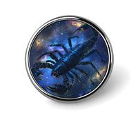 Spilla rotonda Scorpioni Universi Galassie Distintivo in metallo Spilla da bavero Giacca Cappello Borsa Accessori