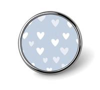 Spilla rotonda semplice con motivo a cuore azzurro per uomo donna moda distintivo collare pin abito giacca zaino accessori