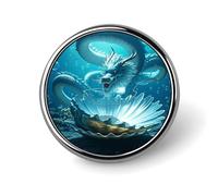 Spilla rotonda The Dragon King per uomini e donne, spille da bavero resistenti ed eleganti, distintivi in metallo leggero per camicie, giacche, cappelli