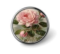 Spilla rotonda vintage bella rosa personalizzata in metallo spilla da bavero adatta per abbigliamento borse cappello spilla stampata umoristica distintivo decorazioni per feste accessori per uomini