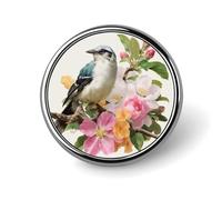 Spilla rotonda vintage morbida pastello fiore retrò uccello per uomo donna moda distintivo collare pin vestito giacca zaino accessori