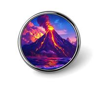 Spilla rotonda Vulcano-, spilla commemorativa in metallo, spilla da bavero, spilla da cravatta, kit per cappelli, camicie, abbigliamento, borse, decorazioni