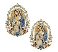 Spilla sacro cuore di Gesù, spilla cattolica, spilla da bavero sacro cuore e Vergine Maria, regalo ispiratore per donne e uomini, spille religiose per battesimo, accessori regalo gioielli, 2PCS, Lega