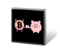 Spilla salvadanaio Bitcoin da 0,7" in metallo, decorazione per gioielli, accessori per vestiti, cravatte, zaini