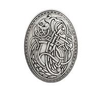 Spilla scandinava con lupo intagliato Totem etnico Distintivo Cosplay Corpetto Gioielli Ornamento Spilla da bavero per le donne Spilla unica, Misura unica, come descritto