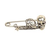 Spilla scheletro Pin Halloween Skull Stick Tie Donna Signora Borsa Risvolto Stick Gioielli gotici Scheletro Distintivo Risvolto Misterioso Gotico Halloween Party Accessorio Alla Moda