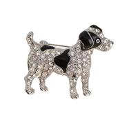 Spilla scintillante a forma di cane giocosa a forma di animale, per abbigliamento casual, adatta per un look moderno e scintillante spilla per cani, Medium, come descritto