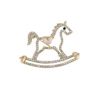 Spilla scintillante in miniatura a forma di cavallo, con dettagli in zircone, versatile aggiunta per il guardaroba per le occasioni speciali con strass scintillanti