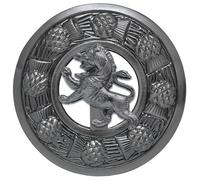 Spilla scozzese a forma di kilt scozzese, design a cardo in argento anticato di alta qualità, con distintivi del clan, spilla da uomo e da donna, accessorio per fusciacca scozzese, 10cm, Ottone