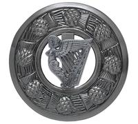 Spilla scozzese a forma di kilt scozzese, design a cardo in argento anticato di alta qualità, con distintivi del clan, spilla da uomo e da donna, accessorio per fusciacca scozzese, 10cm, Ottone