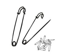 Spilla scozzese, spilla da spillo per cappotto o sciarpa, spilla da spillo per abbigliamento, 55 mm - 12 pezzi, colore: nero