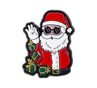 Spilla smaltata a forma di Babbo Natale, per feste, decorazione e celebrazione, regali di Natale per gli amici, Misura unica, come descritto