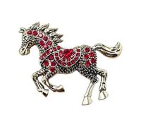 Spilla smaltata a forma di cavallo, con strass, leggera, comoda, perfetta per abiti da sera, spilla smaltata a forma di cavallo, Misura unica, come descritto