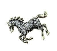 Spilla smaltata a forma di cavallo con strass scintillanti Dettaglio versatile lega di zinco gioielli di Pin per il regalo Dare gioielli eleganti cavallo, Misura unica, come descritto