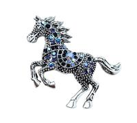 Spilla smaltata a forma di cavallo con strass scintillanti Dettaglio versatile lega di zinco Pin Jewelry per dare il regalo Pin in lega di zinco, Misura unica, come descritto