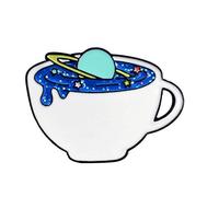 Spilla smaltata a forma di coppa del pianeta da donna in denim, spilla da bavero, spilla a bottone - bianco, 2,6 x 3,6 cm, durata e praticità