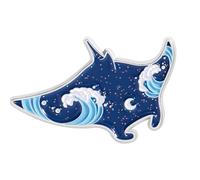 Spilla smaltata a forma di creatura del mare blu, delfino, mante, raggio, squalo, lega, spilla per amanti marini, spilla in lega, One Size, come descritto, come descritto