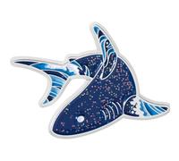 Spilla smaltata a forma di creatura del mare blu, delfino, mante, raggio, squalo, lega, spilla per amanti marini, spilla in lega, One Size, come descritto, come descritto