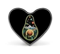 Spilla smaltata a forma di cuore con ciondolo a forma di cellula del pianeta avocado, carina e divertente, ideale per zaini e cappelli, 2,5 cm.