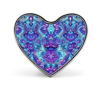 Spilla smaltata a forma di cuore con mandala psichedelico e ipnosi, ideale per zaini e cappelli, 2,5 cm.