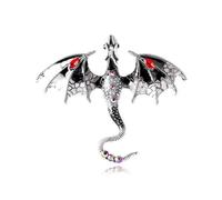 Spilla smaltata a forma di drago retrò con strass a forma di drago volante, per donne e uomini, accessori di abbigliamento, Metallo, metallo