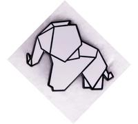 Spilla smaltata a forma di elefante origami bianco, 3 cm, 1.2 Inches, Smalto, Smaltato
