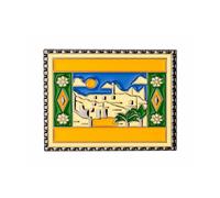Spilla smaltata a forma di francobollo della Palestina, 3 x 2,5 cm, motivo: città vecchia di Gerusalemme, da collezione, idea regalo