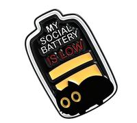 Spilla smaltata a forma di gatto in stile cartone animato, per condividere momenti socialmente difficili e sentimenti a bassa energia con umorismo divertente, Misura unica, come descritto