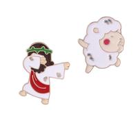 Spilla smaltata a forma di Gesù, Messia, spilla smaltata a forma di pecora, spille divertenti per zaini, vestiti, giacche, spille divertenti