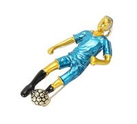 Spilla smaltata a forma di giocatore di calcio vivace, gioiello elegante accessorio per abbigliamento per migliorare l'outfit, One Size, come descritto