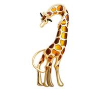 Spilla smaltata a forma di giraffa, da donna, stile vintage, accessorio per cappotto, blazer, sciarpa, regalo per le vacanze