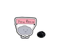 Spilla smaltata a forma di nuvola scura con scritta "You Rock", simpatica spilla inglese per zaino, abbigliamento, cappello, Misura unica