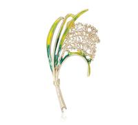 Spilla smaltata a forma di orecchio di riso, da donna, vintage, con punta di grano cavo, elegante, accessorio per costume da pianta, scialle, sciarpa