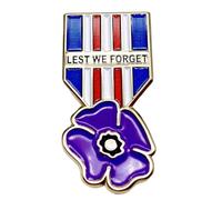 Spilla smaltata a forma di papavero rosso, con bandiera del Regno Unito, per commemorare il giorno della memoria, Metallo
