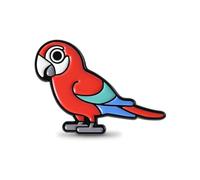 Spilla smaltata a forma di pappagallo rosso, 3,2 x 2,4 cm, spilla in metallo con uccellino tropicale, accessorio regalo