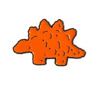 Spilla smaltata a forma di pepita di pollo con stegosauro, 1,8 cm x 2,9 cm, divertente spilla da bavero a forma di dinosauro in arancione e nero, simpatica spilla per giacche e zaini