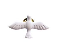 Spilla smaltata a forma di piccione bianca, simboleggia la pace, spilla a forma di uccello, spilla da bavero, per zaino, gioiello di pregevole fattura, bella e attraente