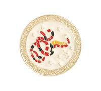 Spilla smaltata a forma di serpente con rosa/zucca 2025, buona sorte, in metallo, non sbiadisce, per appassionati di moda festival