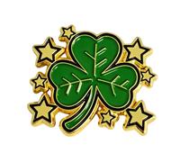Spilla smaltata a forma di trifoglio con trifoglio e trifoglio, idea regalo