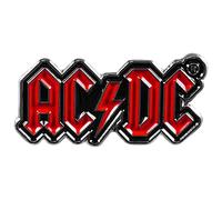 Spilla smaltata AC/DC (Logo Design) 1,5 cm x 3 cm, Misura unica, Smalto, metallo, argento, Senza pietre preziose