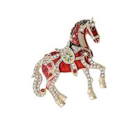 Spilla smaltata alla moda a forma di cavallo, decorata con strass, gioiello decorativo per abiti, giacche, borse, spilla smaltata con, Einheitsgröße, come descritto