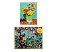 Spilla smaltata artistica - Set di 2 spille da donna all'ingrosso per abiti, cappelli, borse e accessori - Regali fantasy per donne e uomini (Notte stellata)