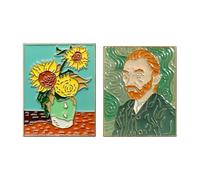 Spilla smaltata artistica - Set di 2 spille da donna all'ingrosso per abiti, cappelli, borse e accessori - Regali fantasy per donne e uomini (Girasole)