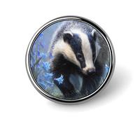 Spilla smaltata Badger Blue Bluebells, spilla da bavero, spilla a bottone per zaini e cappelli, carina e divertente, 2,5 cm