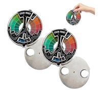 Spilla smaltata colorata con rotella Colo R, 20 tonalità, identifica rapidamente le relazioni tonali, spille creative colorate per alleviare lo stress, adatte per artisti pittori e regali (B-2 pezzi)