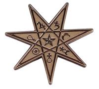 Spilla smaltata con 7 stelle a sette punte, eptagramma, Babalon, simboli dei giorni babilonesi, pianeti celesti, Saturno, Giove, Marte, misticismo mistico, astrologia occulta, 3 cm, 1.2 Inches,