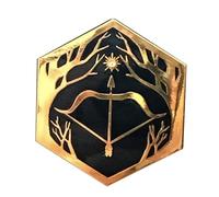 Spilla smaltata con arciere, arco, freccia, stella, boschi, cacciatore, ranger, fantasia, tiro con l'arco, 2,8 cm, 1.1 Inches, Smalto, Smaltato